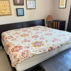 Floral Patterned  Bedspread Linen Boho  Linen Rayon